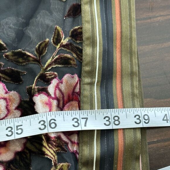 Aratta Silent Journey Viola Burnout Velvet Kimono Floral Rose Stripe Boho One Sz - Picture 13 of 15